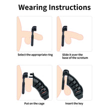 Load image into Gallery viewer, Bionic-Texture ABS Chastity Cage with Four Rings