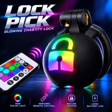 Load image into Gallery viewer, RGB Remote-Control Glowing ABS Chastity Cage