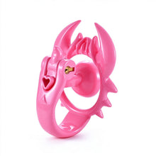 Load image into Gallery viewer, Pink scorpion chastity cage front and side view on white background