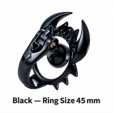 Load image into Gallery viewer, Black scorpion chastity cage with 45 mm ring