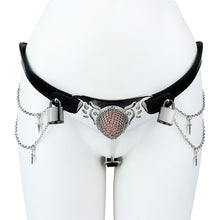 Load image into Gallery viewer, Silver Scale Armor Chain Chastity Pants front view on mannequin