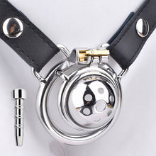 Load image into Gallery viewer, Metal Small Chastity Cage with belt and urethral