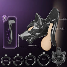 Afbeelding in Gallery-weergave laden, Starlight Black Wolf Chastity Device