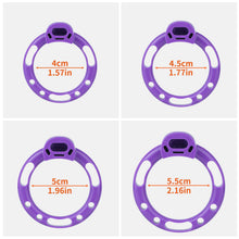 Load image into Gallery viewer, Purple base rings with 4, 4.5, 5 and 5.5 cm internal diameters