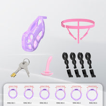 Afbeelding in Gallery-weergave laden, Upgrade Invisible Purple Cobra Chastity Cage 6