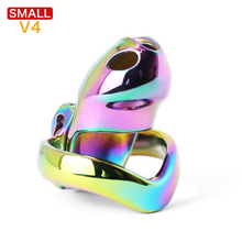 Load image into Gallery viewer, V4 Rainbow Steel Chastity Cage - small