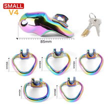 Load image into Gallery viewer, V4 Rainbow Steel Chastity Cage -small size