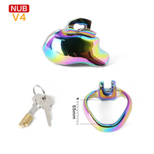 Load image into Gallery viewer, V4 Rainbow Steel Chastity Cage - 55mm