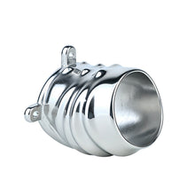 Afbeelding in Gallery-weergave laden, Ventilated Weighted Stainless Steel Chastity Cage with Chain – ventilated metal cage side view