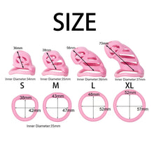 Lade das Bild in den Galerie-Viewer, Viper Stealth Version Chastity Cage dimensions showing 52mm, 43mm, 48mm