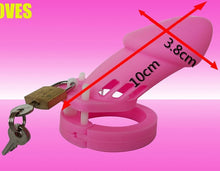 Load image into Gallery viewer, Silicone Chastity Cage Perverse Pink(all rings included)
