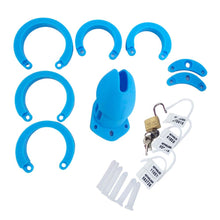 Load image into Gallery viewer, Blue Plastic Cock Cage 3.15 inches and 3.94 inches long