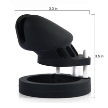 Afbeelding in Gallery-weergave laden, Zwarte siliconen apparaatkooi voor mannen, 3,15 inch en 3,74 inch lang