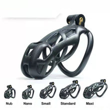 Lade das Bild in den Galerie-Viewer, 3D Cobra Keuschheitskäfig für Männer mit 4 Bogenringen