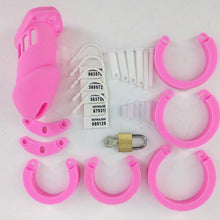 Load image into Gallery viewer, Silicone Chastity Cage Perverse Pink(all rings included)