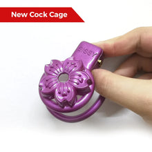 Load image into Gallery viewer, Purple SISSY Petal Chastity Cage