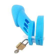 Load image into Gallery viewer, Blue Plastic Cock Cage 3.15 inches and 3.94 inches long