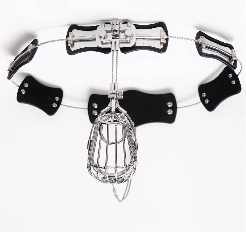 Wrapped Egg Adjustable Stainless Steel Male Chastity Belt