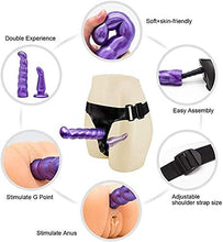 Afbeelding in Gallery-weergave laden, Dubbele strap-on met dubbele dildo's voor beginners