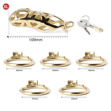 Load image into Gallery viewer, Gold Stainless Steel MAMBA Chastity Cage
