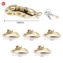 Load image into Gallery viewer, Gold Stainless Steel MAMBA Chastity Cage