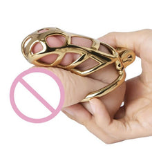 Load image into Gallery viewer, Gold Stainless Steel MAMBA Chastity Cage