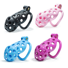 Load image into Gallery viewer, Hole Style Mamba Cock Cage with 4 Arc Rings