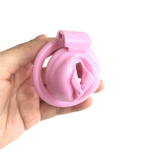 Load image into Gallery viewer, Pussy Shaped Pink Chastity Cage With 4 Rings