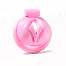 Load image into Gallery viewer, Pussy Shaped Pink Chastity Cage With 4 Rings