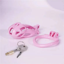 Load image into Gallery viewer, Small | Pink Cobra Male Chastity Cage with 4 Rings

