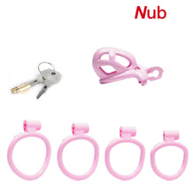 Load image into Gallery viewer, Nub | Pink Cobra Male Chastity Cage with 4 Rings