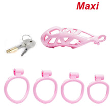 Load image into Gallery viewer, Maxi | Pink Cobra Male Chastity Cage with 4 Rings