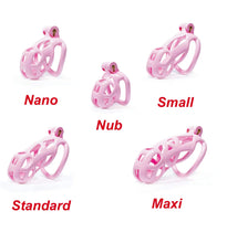 Load image into Gallery viewer, Nano | Pink Cobra Male Chastity Cage with 4 Rings