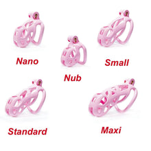 Load image into Gallery viewer, Nub | Pink Cobra Male Chastity Cage with 4 Rings
