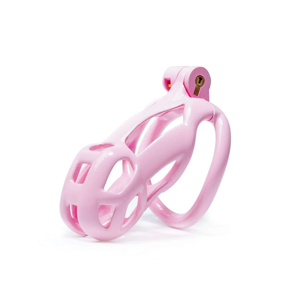 Small | Pink Cobra Male Chastity Cage with 4 Rings