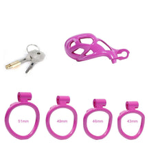 Lade das Bild in den Galerie-Viewer, Nano Purple Cobra Keuschheitskäfig für Männer mit 4 Ringen