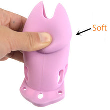 Load image into Gallery viewer, Silicone Chastity Cage Light Pink 3.74 Inches Long