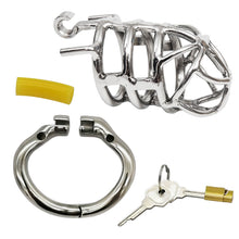 Load image into Gallery viewer, Stainless Steel Stealth Chastity Cage With Hinged Rings