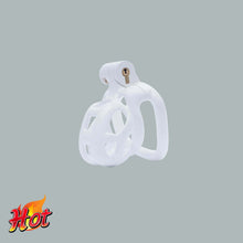 Load image into Gallery viewer, Nub White Cobra Male Chastity Cage With 4 Rings