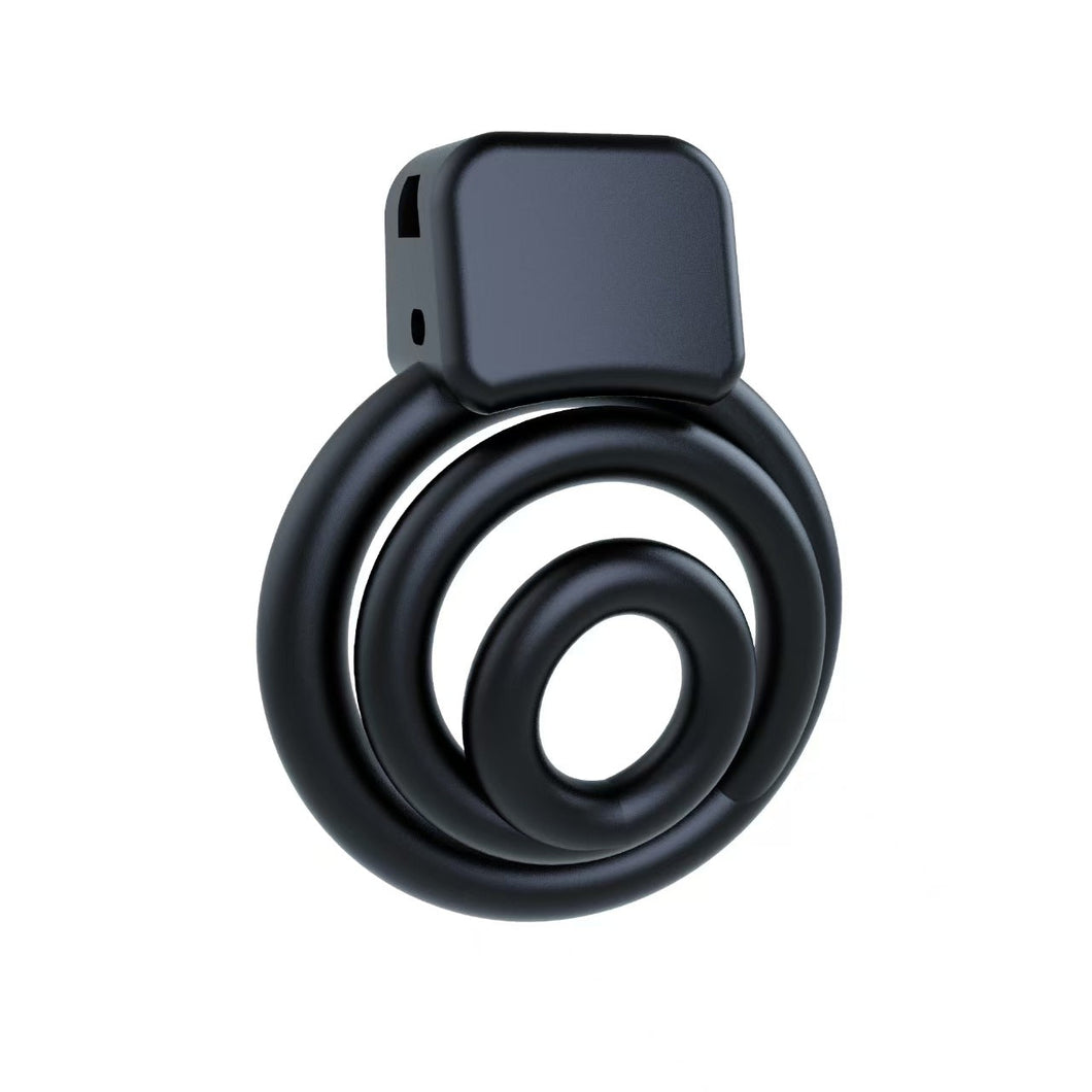 3D Black Whirlwind Chastity Cage