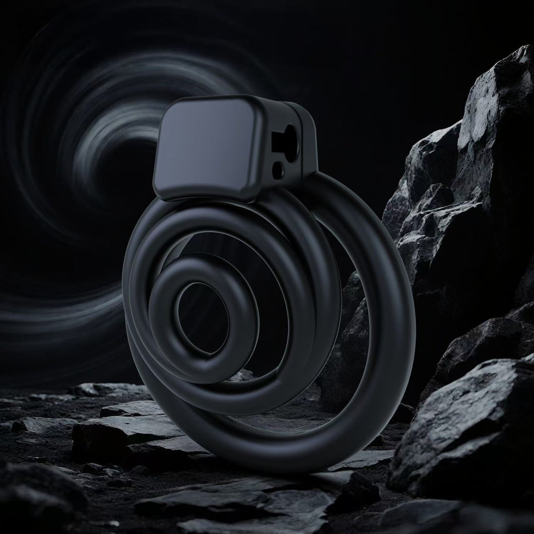 3D Black Whirlwind Chastity Cage