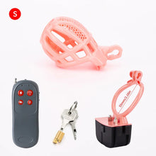 Load image into Gallery viewer, Pink Electric Shock Chastity Cage Set
