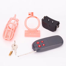 Load image into Gallery viewer, Pink Electric Shock Chastity Cage Set
