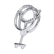Load image into Gallery viewer, Adjustable Dual Ring Metal Cock Ring with Weighted Chains – spike teeth ring angled view
