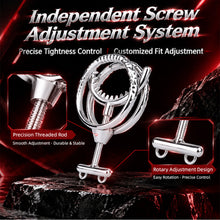 Load image into Gallery viewer, Adjustable Dual Ring Metal Cock Ring with Weighted Chains – screw adjustment detail
