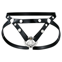 Load image into Gallery viewer, Front view of silicone belt and metal fasteners; demonstration cage sold separately
