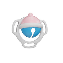 Lade das Bild in den Galerie-Viewer, Blue and pink bell-shaped chastity cage front view
