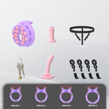 Load image into Gallery viewer, breathable-panel‌-chastity-cage-with-silicone-rings 6
