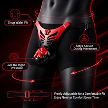 Afbeelding in Gallery-weergave laden, Red and Black Butterfly-Wing Resin Chastity Belt
