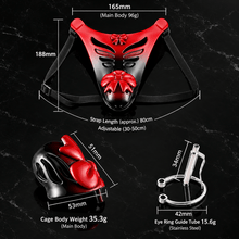 Afbeelding in Gallery-weergave laden, Red and Black Butterfly-Wing Resin Chastity Belt
